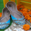 TJK Designs Khussa Suit-Blue Goddess