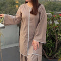Urban Cut 2 Piece Cotton Embellished  Co- Ord Set with Farshi Shalwar