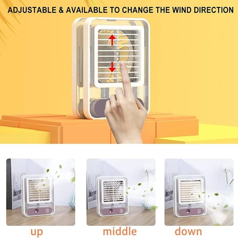 Portable Desktop Air Conditioner USB Mini Air Cooler Fan Water Cooling Fan with 3 Speed Spray Humidifier Purifier for Car Home - My Store