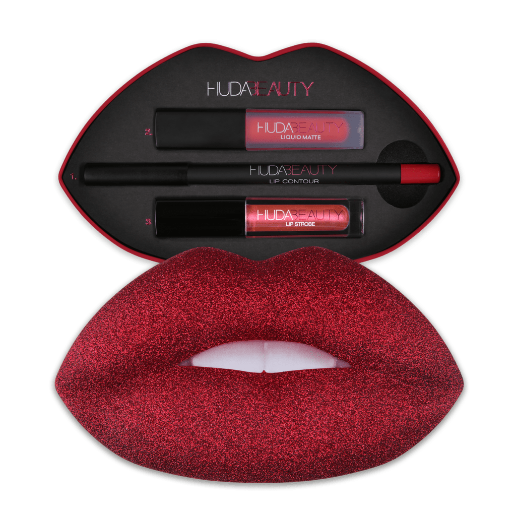 Huda Beauty Contour & Highlight & Strobe - Cheerleader & Saucy Lip Kit