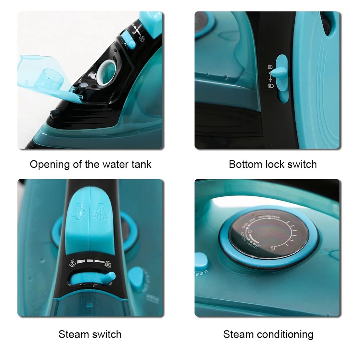 2400W Steam Iron 5 Speed Adjust Cordless Wireless Charging Portable Clothes Ironing Steamer Portable Ceramic Soleplate EU Plug - My Store