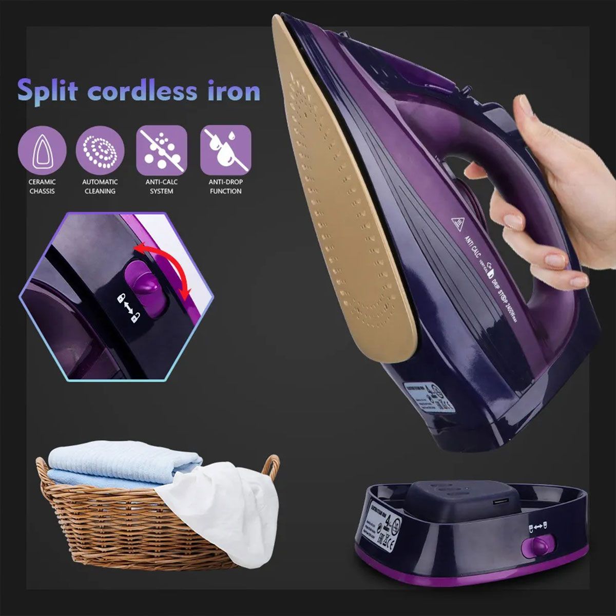 Handheld Cordless Steam Iron for Clothes Household -Random Color - My Store