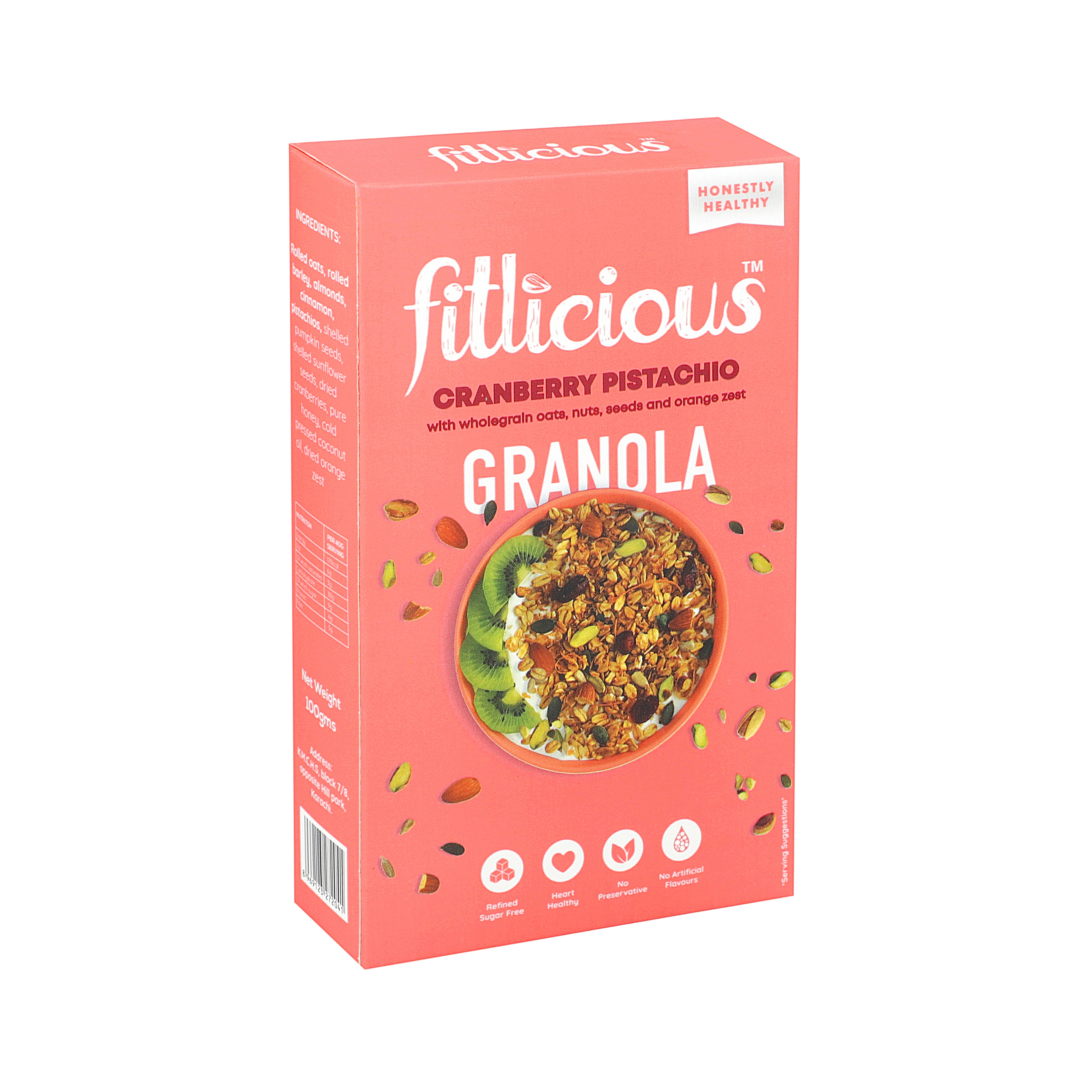 Fitlicious Cranberry Pistachio Granola 100g