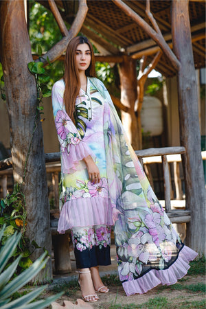 Feathers Unstitched 3 Piece Summer Collection-WATER LILY-NJL018