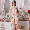 Feathers Unstitched 2 Piece Digital Printed Lawn Summer Suit-IVORY MINT-FT520