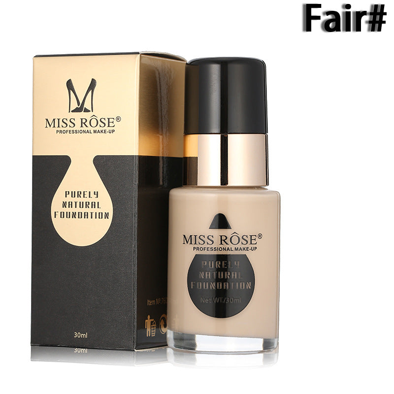 Miss Rose - Waterproof Moisturizing Oil Free Full Coverage Deep Whitener Liquid Foundation 30Ml - Fair - My Store
