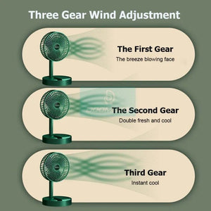 Desktop Foldable Fan Portable Household USB Rechargeable Retractable  Fan Electric Adjustable Low Noise Long Standby Fan -Random Color - My Store