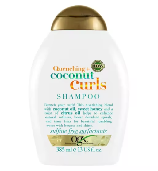 OGX Quenching + Coconut Curls Curl-Defining Shampoo, Hydrating & Nourishing Curl 385Ml (USA)