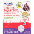 Equate Children's Pain & Fever Reliever Grape Chewable Tablets