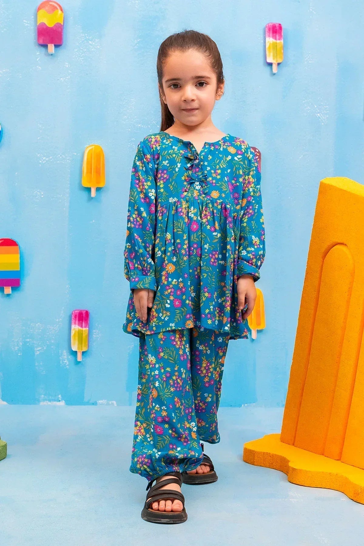 Ochre Clothing-Printed Boski Linen 2 Pc Suit-INWC-09