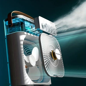 Humidifier Cooling Fan, Personal USB Air Cooler Fan, Mini Air Freshener Cooling Fan, Water Mist Humidification Fan, 3 In 1 Portable Fan Air Conditioner, Desktop Electric Fan Air Cooler, LED Light Humidifier, USB Powered (Random Color) - My Store