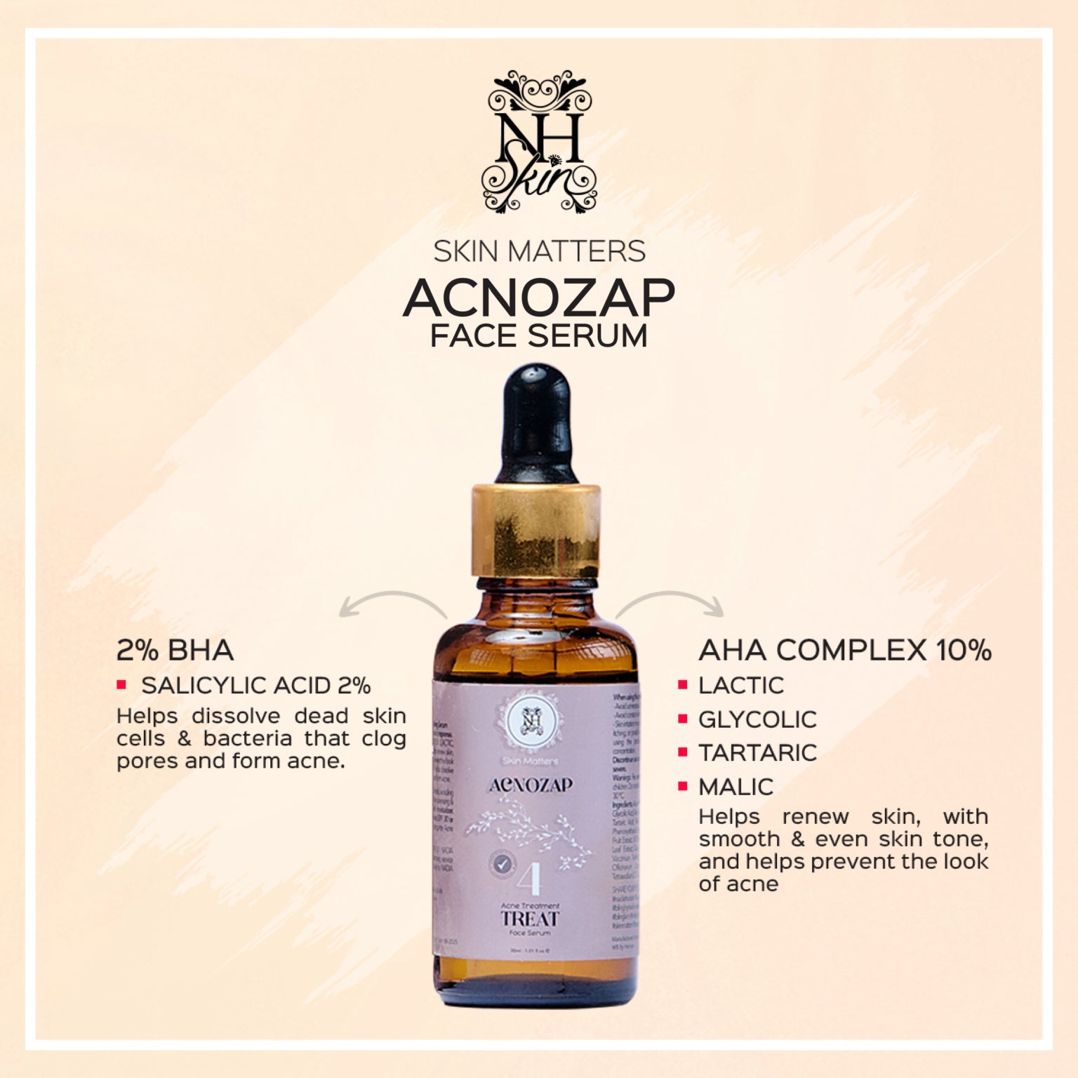Nadia Hussain Acnozap 4 Acne Treatment - Treat Face Serum