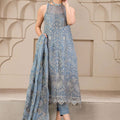 Falak by Zarif Embroidered Suits Unstitched 3 Piece ZF22F ZF-05 Blue Bell - Festive Collection