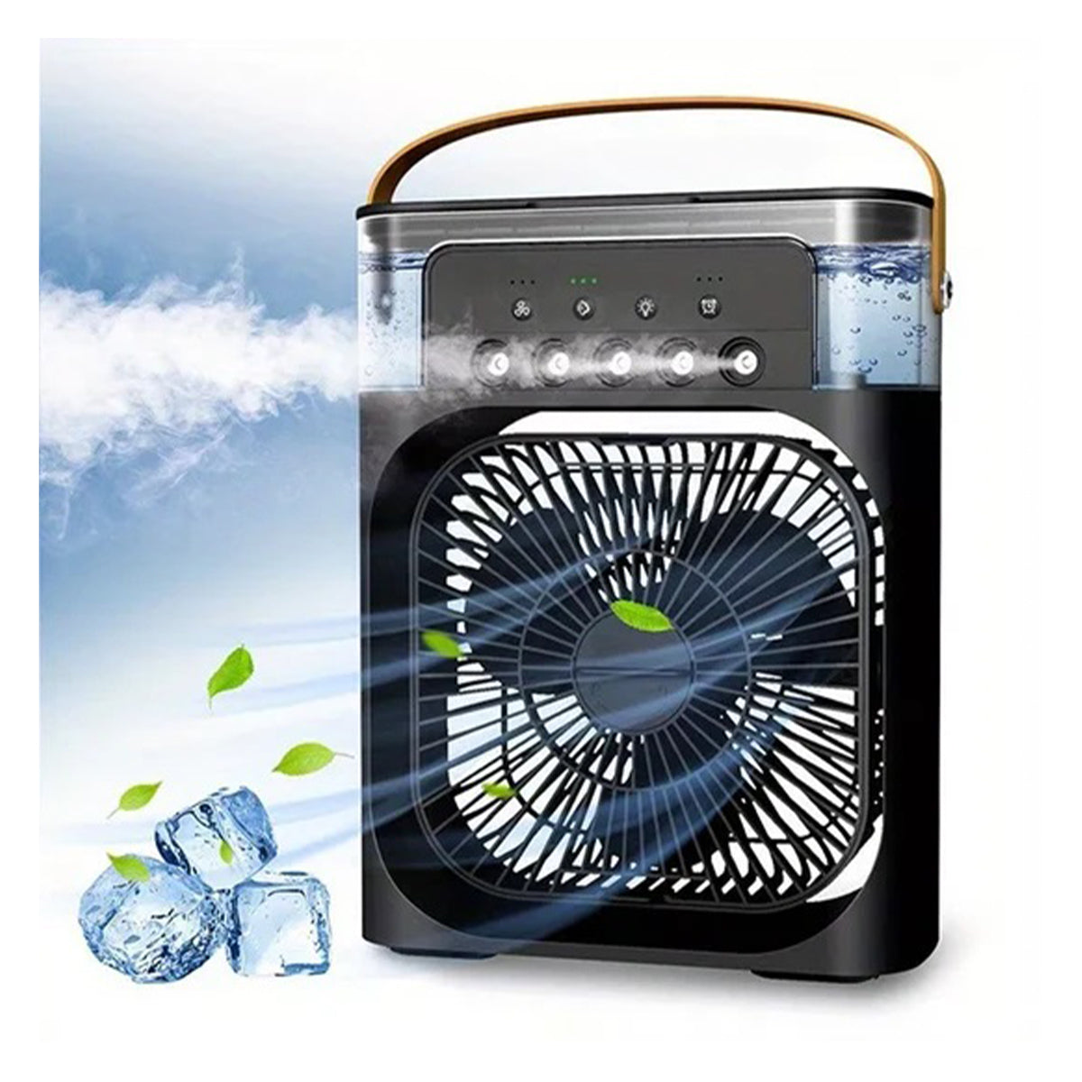 Humidifier Cooling Fan, Personal USB Air Cooler Fan, Mini Air Freshener Cooling Fan, Water Mist Humidification Fan, 3 In 1 Portable Fan Air Conditioner, Desktop Electric Fan Air Cooler, LED Light Humidifier, USB Powered (Random Color) - My Store