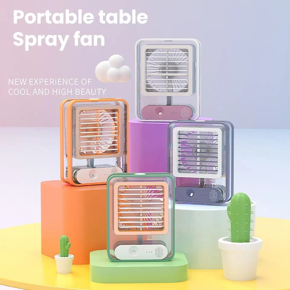 Portable Desktop Air Conditioner USB Mini Air Cooler Fan Water Cooling Fan with 3 Speed Spray Humidifier Purifier for Car Home - My Store