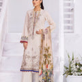 Flossie Clothing Luxury Embroidered Lawn 2022 (09 Semolina)