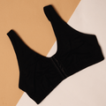 Cotton Front Open Bra (5 Front Hooks - White, Skin Black)