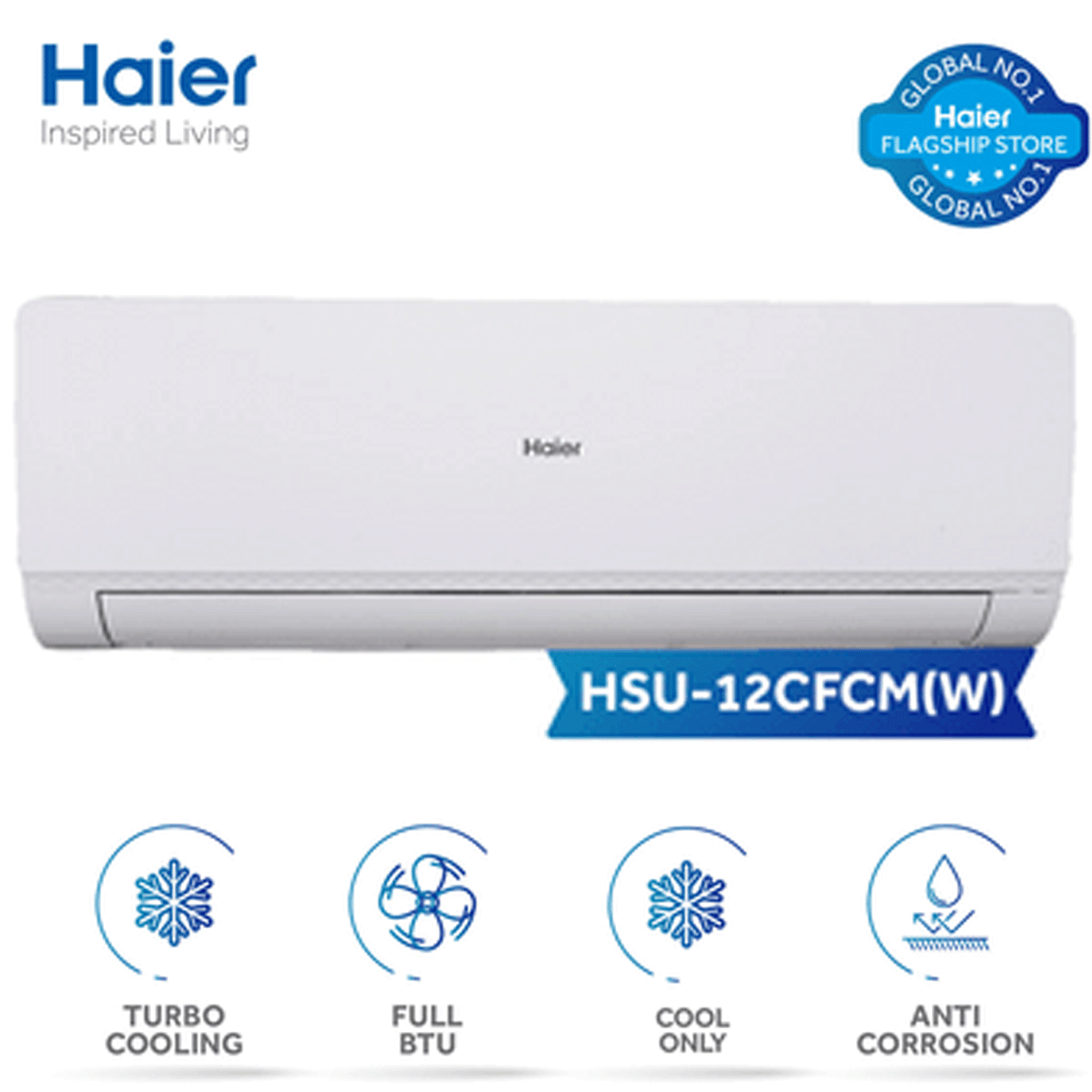 Haier Ac (Turbo Cool Series) 1 Ton | Model AC - HSU-12CF | Turbo Cooling