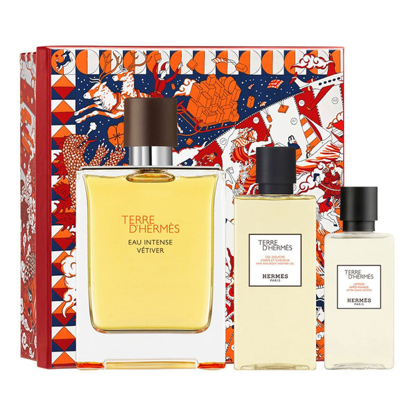 Hermes Terre D'Hermes Eau Intense Vetiver Men Set Edp 100Ml+Asb 40Ml+B Lotion 80Ml