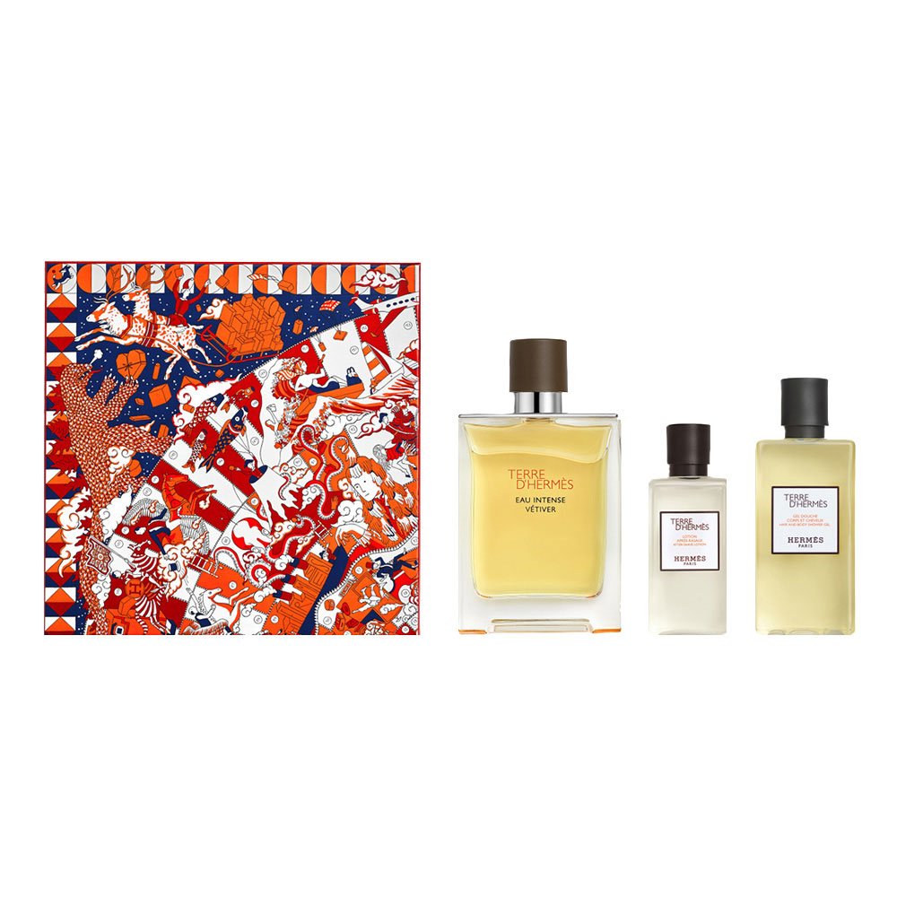 Hermes Terre D'Hermes Eau Intense Vetiver Men Set Edp 100Ml+Asb 40Ml+B Lotion 80Ml