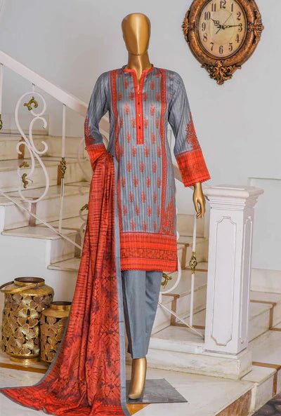 HZ Textiles Oriental Orchid Digital Ninokari Vol-2 Lawn Suit 3 Piece Unstitched OP-1158