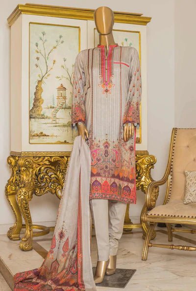 HZ Textiles Oriental Orchid Digital Ninokari Vol-2 Lawn Suit 3 Piece Unstitched OP-1159-B