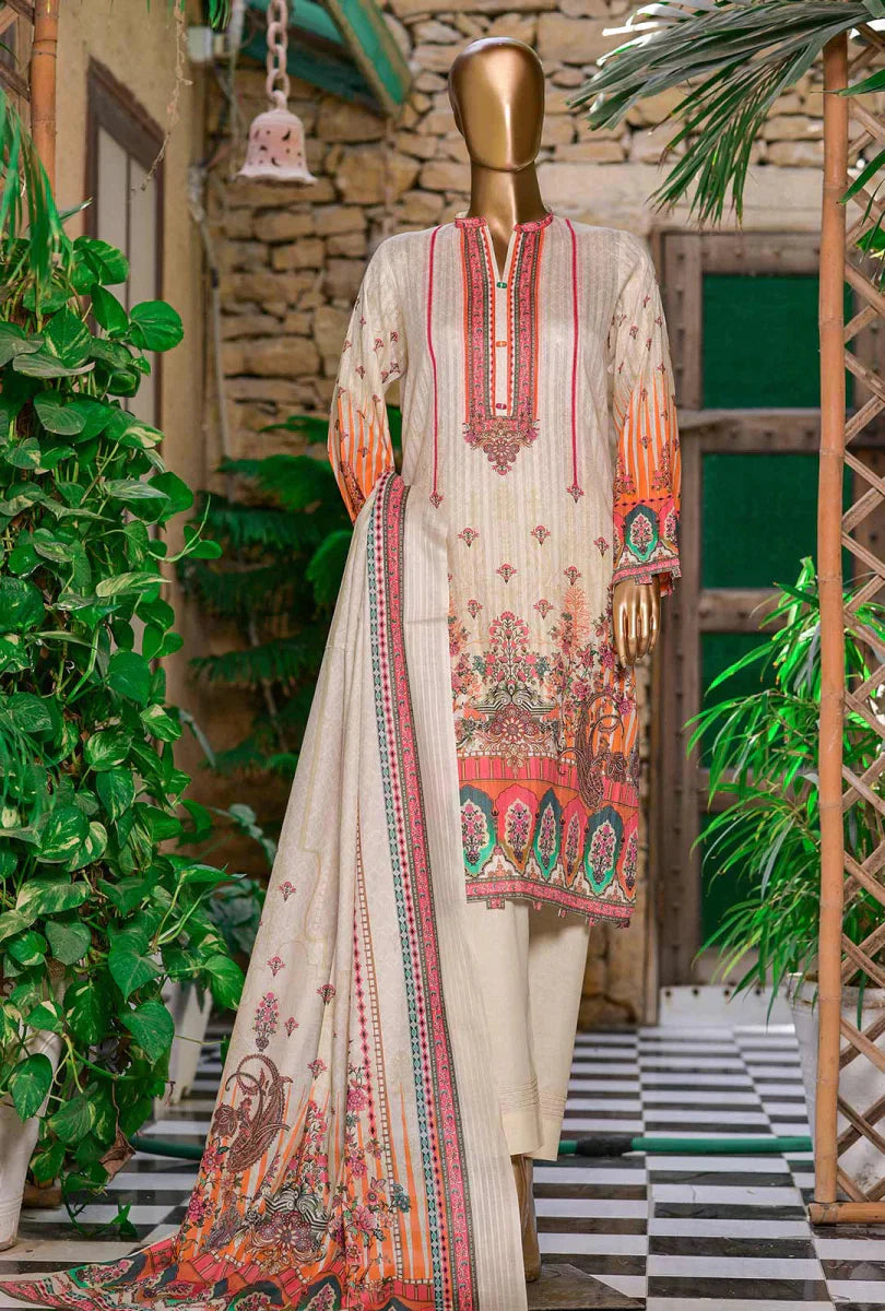 HZ Textiles Oriental Orchid Digital Ninokari Lawn Suit Unstitched 3 Piece OP-1155-A