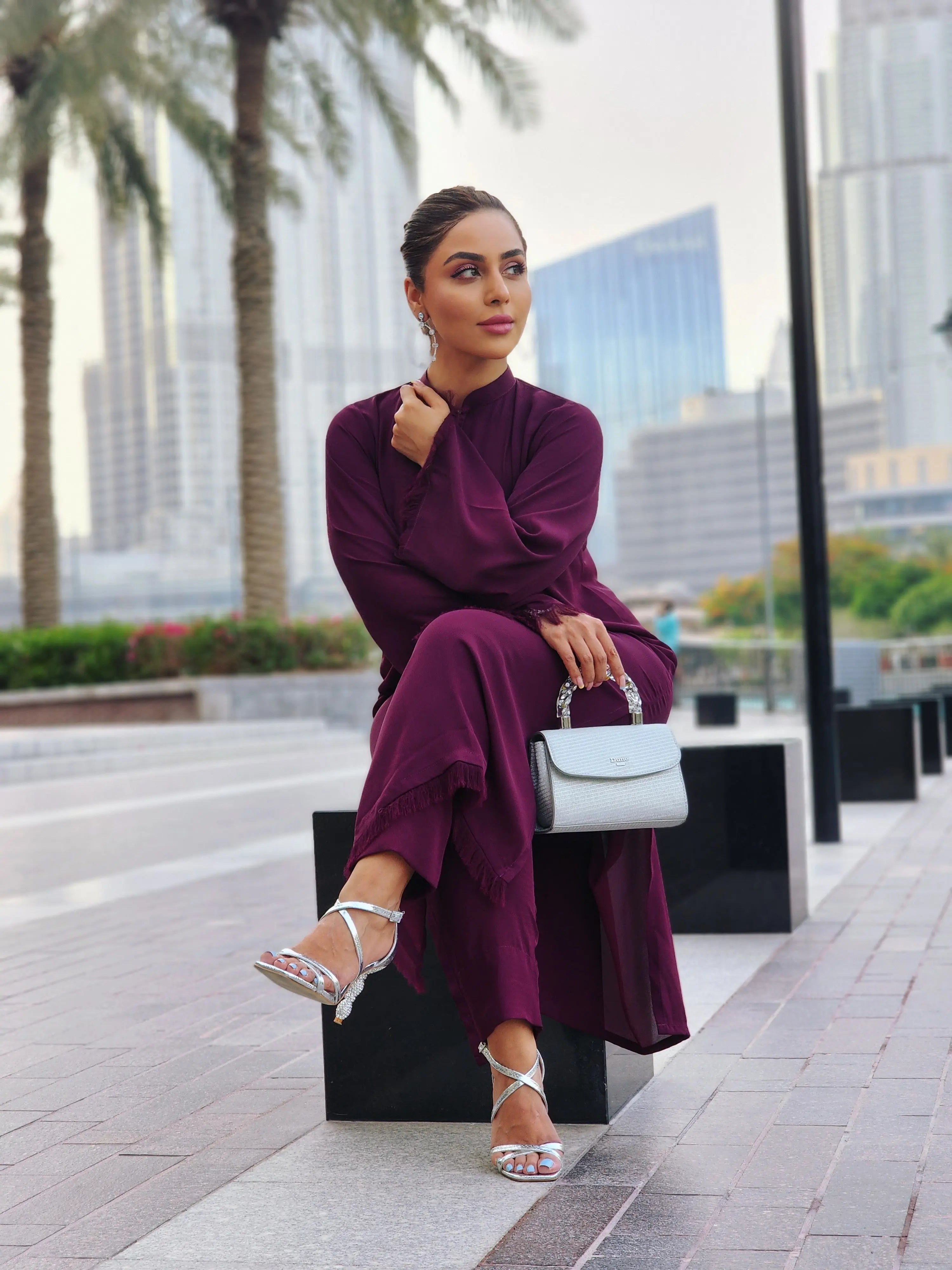 Manahils Stitched Threaded Love Purple