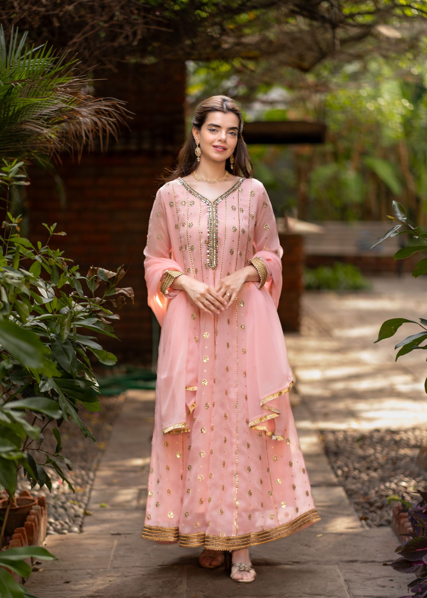 Mehar By Al Harir Stitched 3 Piece Formals Suit-AH014-Mehar-BPink