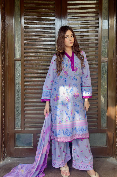 Zayne By Mashrib Stitched Summer Vol-01 Suit-Amethyste - 3pc