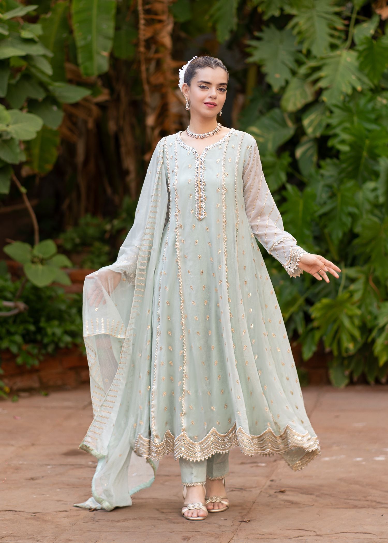 Gulaal By Al Harir Stitched 3 Piece Formals Suit-AH006-Gulaal-MGreen
