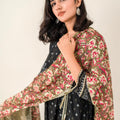 Tng By Md Stole Collection-Orchid Floral Stole | Olive | Double Sided