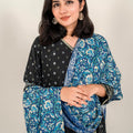 Tng By Md Stole Collection-Orchid Floral Stole | Blue | Double Sided