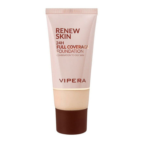 Vipera Renew Skin Full Coverage Foundation Oily And Combination Skin - 02 Fair