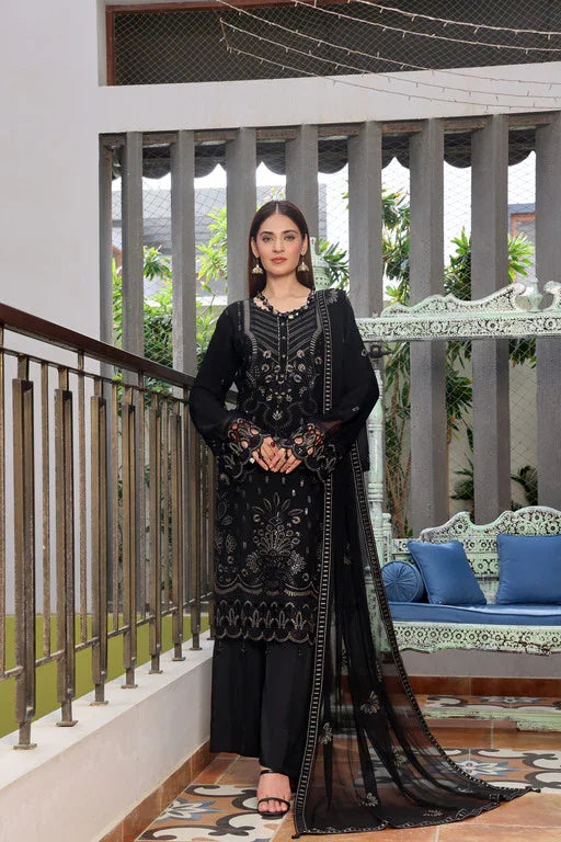 Dressline Semi Stitched 3 Pcs Emb Luxury Chiffon Collection