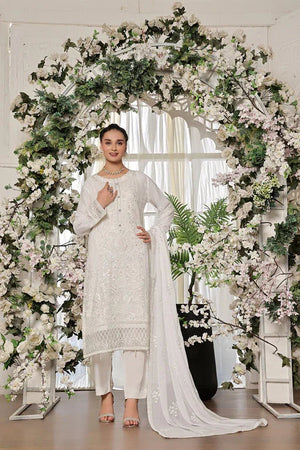 Dressline Semi Stitched 3 Pcs Emb Luxury Chiffon Collection