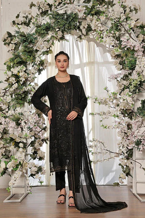 Dressline Semi Stitched 3 Pcs Emb Luxury Chiffon Collection