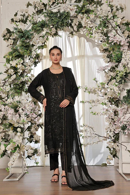 Dressline Semi Stitched 3 Pcs Emb Luxury Chiffon Collection