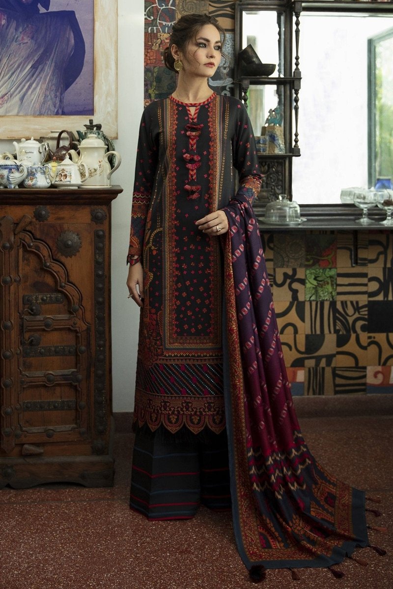 Iris by Jazmin Embroidered Viscose Slub Khaddar Un-Stitch Suits (D9 FELURI)