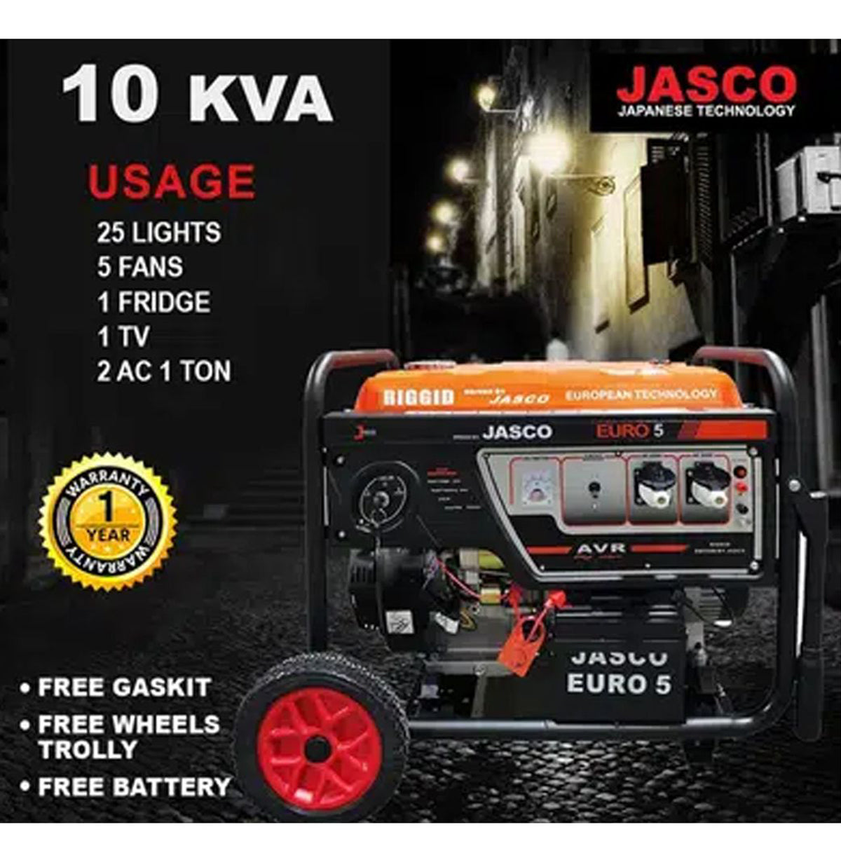Jasco RG-10500 Generator 10.5 kva Rigid - My Store