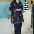 Urban Cut 2 Piece Cotton Satin Embroidered Co- Ord Set with Farshi Shalwar