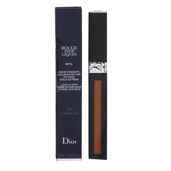Dior Rouge Orange Lipstick Metal Liquid Lip Stain - 635 Coper Lava 6Ml