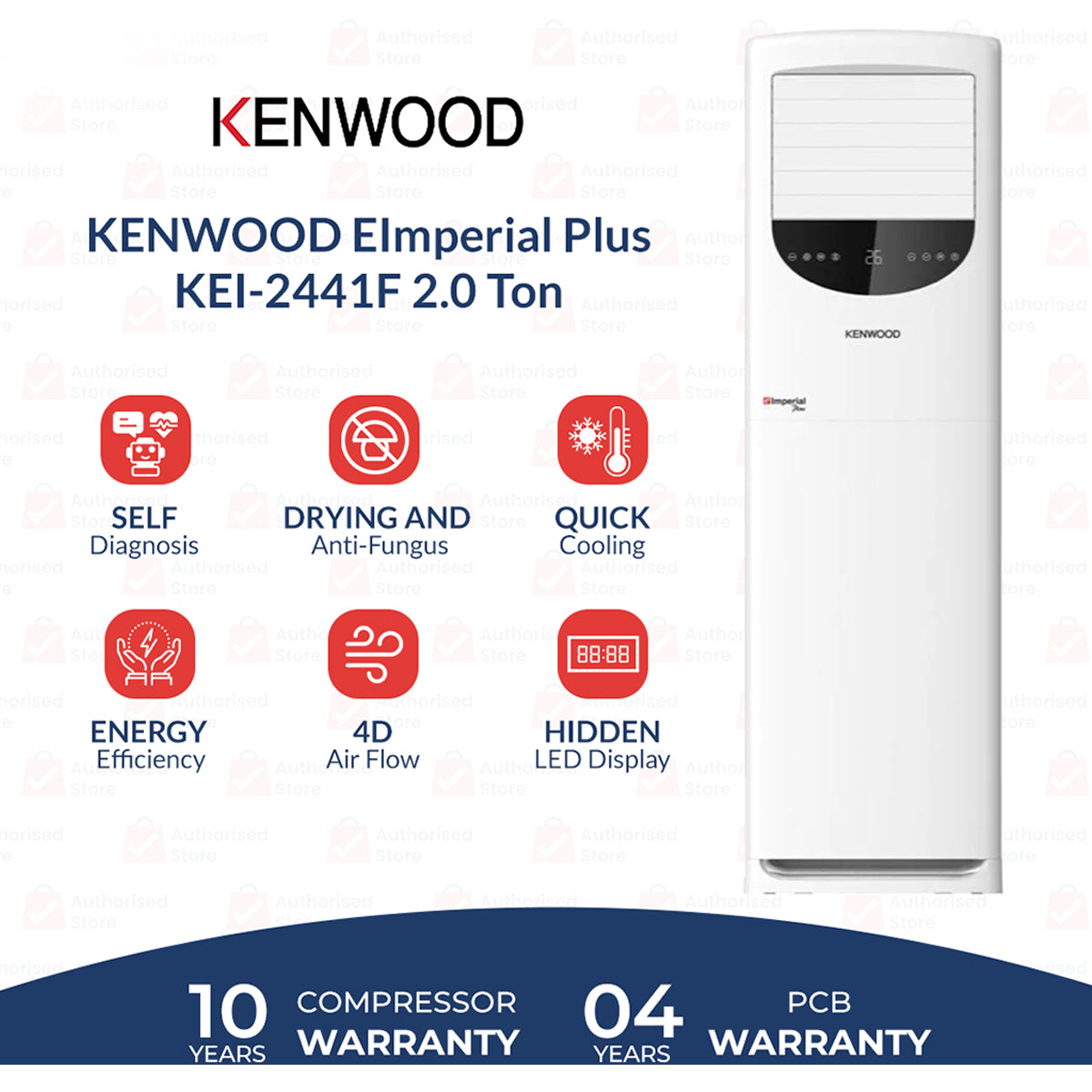 Kenwood 2.0 Ton-KEI-2441 F E IMPERIAL PLUS Non Inverter Heat And Cool Floor Standing Cabinet