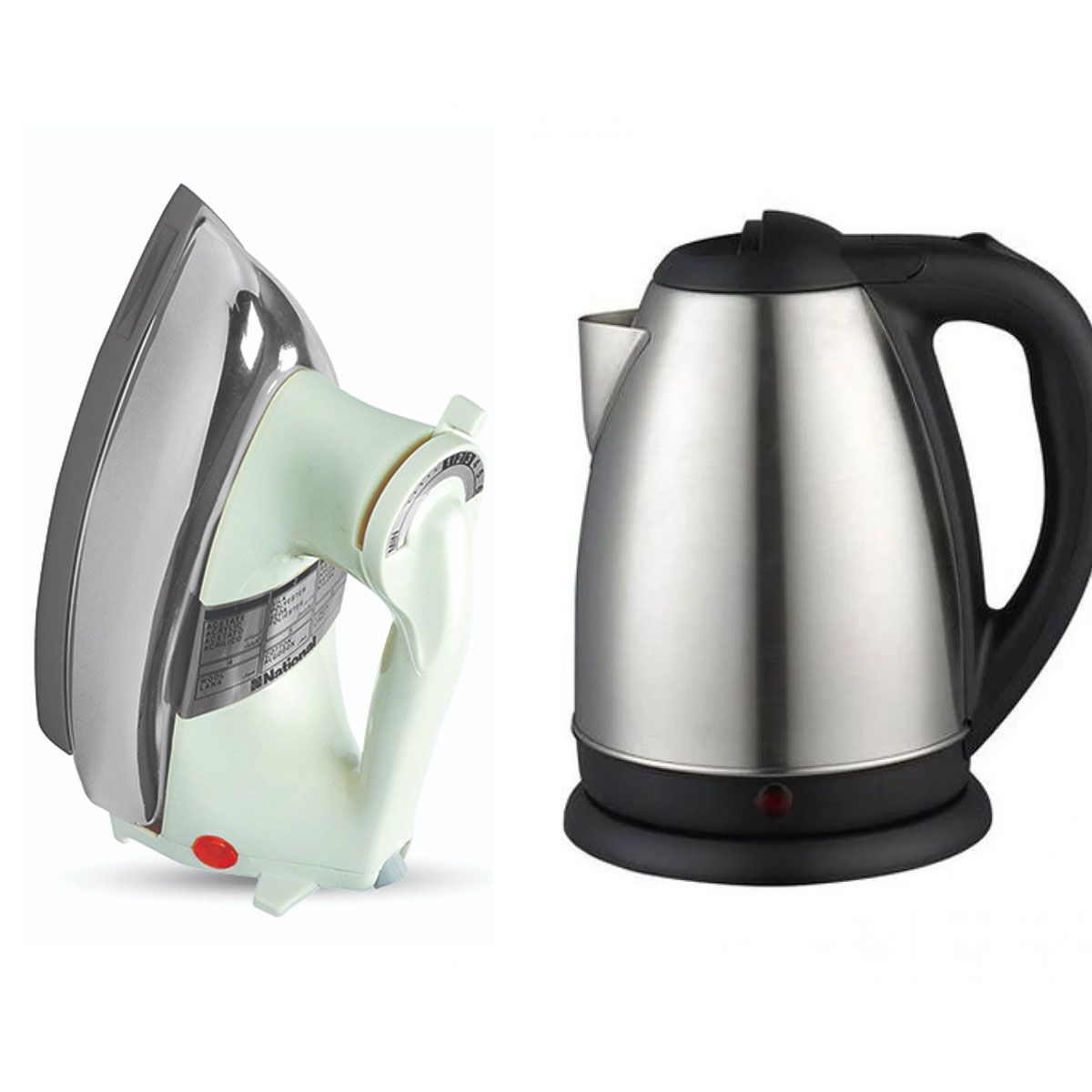 Imported Electric Kettle Premium Quality 2 liters + National Deluxe Automatic Iron - My Store