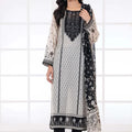 Monochrome By Lakhany Printed Lawn Unstitched 3 Piece (MCP-7014) - Black & White Collection