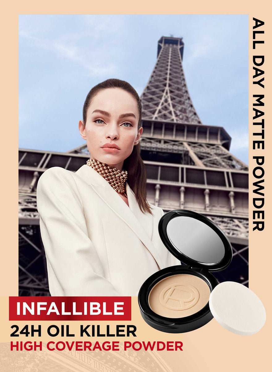 Loreal 24H Oil Killer High Coverage Powder -105 Fair Linen