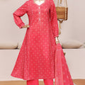 Bin Saeed Stitched 3 Piece Exclusive Printed Frock-LSM-2963-RED