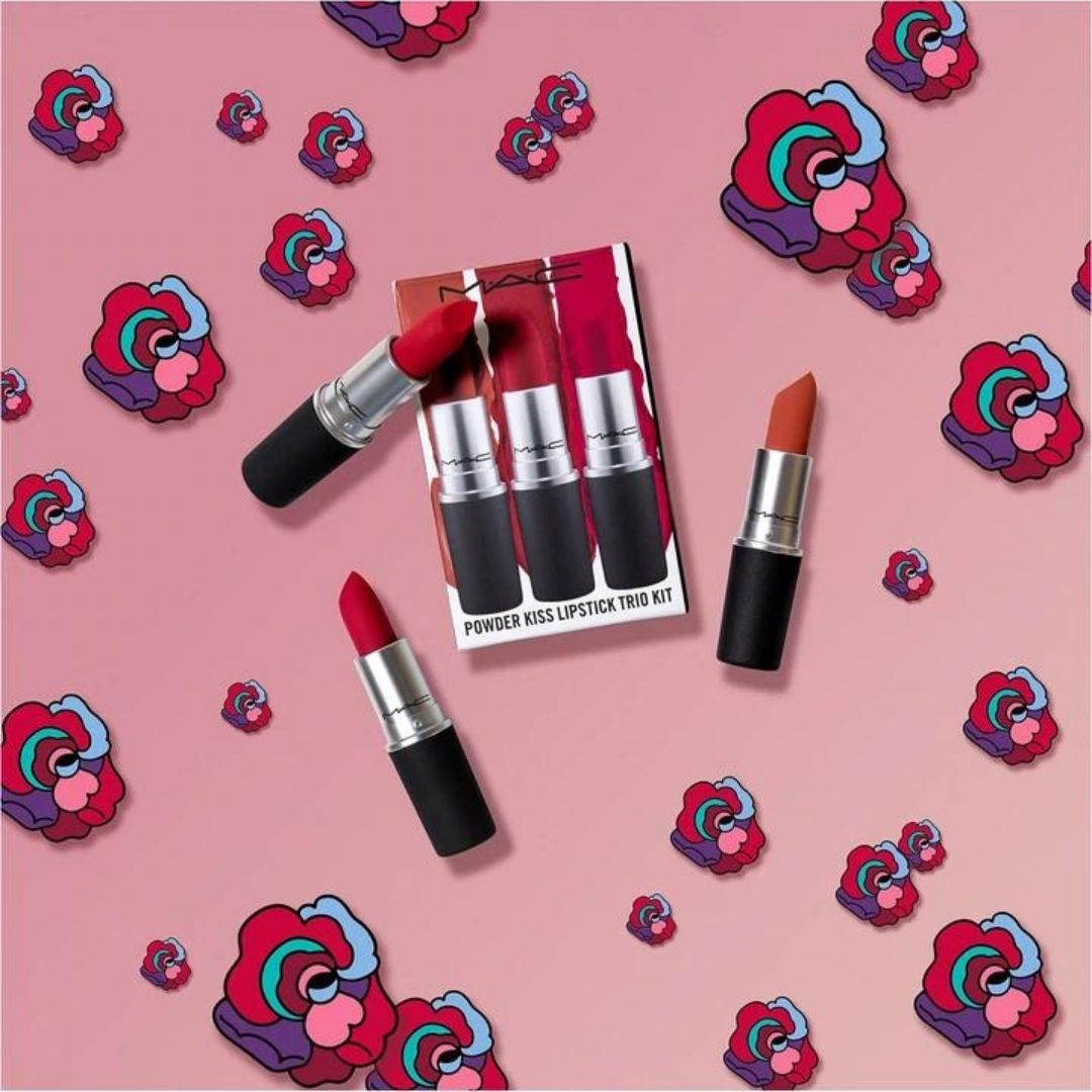 Mac Powder Kiss Lipstick Kit - 314 Multi It Over+922 Werk Werk+306 Shocking Revelation