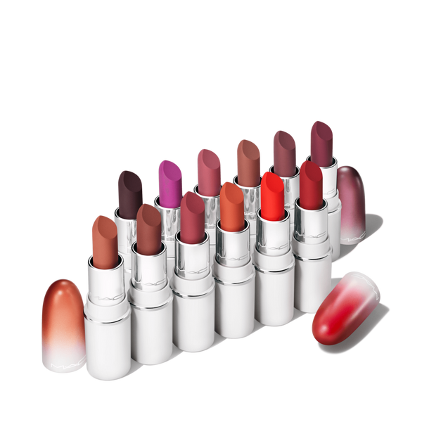 MAC Lips by the Dozen Mini Powder Kiss Lipstick 12 Piecs+Bag