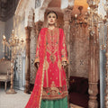 Maria B Mbroidered Unstitched Winter Wedding Edition’21 Aqua and Salmon pink (BD-2302)